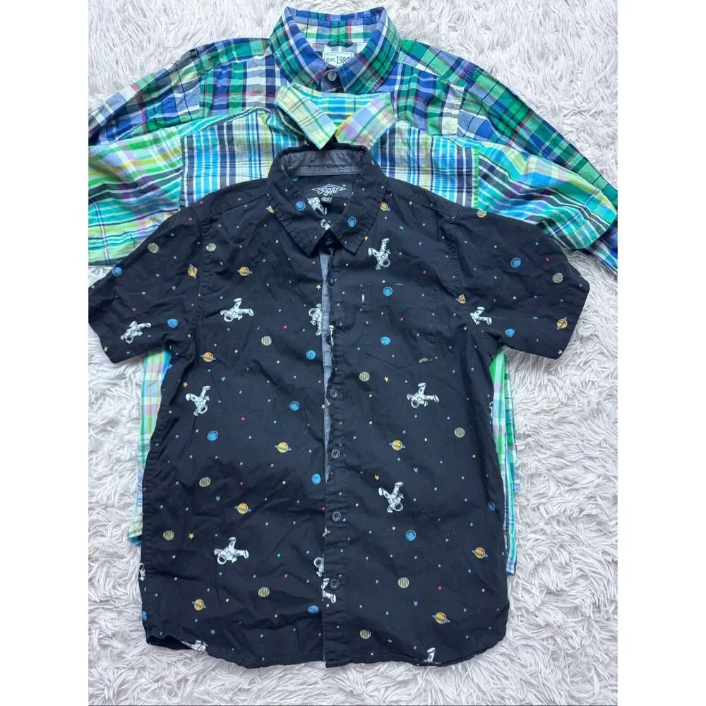 3 piece boys button down plaid shirt bundle size 10-12 by The Children’s Place,